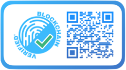 Blockchain Document Authentication Logo: "Blockchain Verified logo ensuring secure document authentication for NB-IoT and IoT compliance