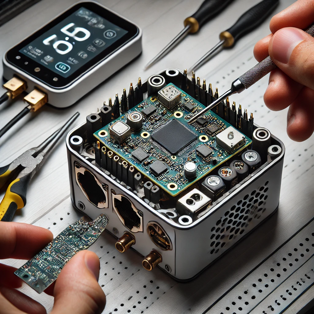 RF module being integrated into an IoT device for FCC modular approval compliance.